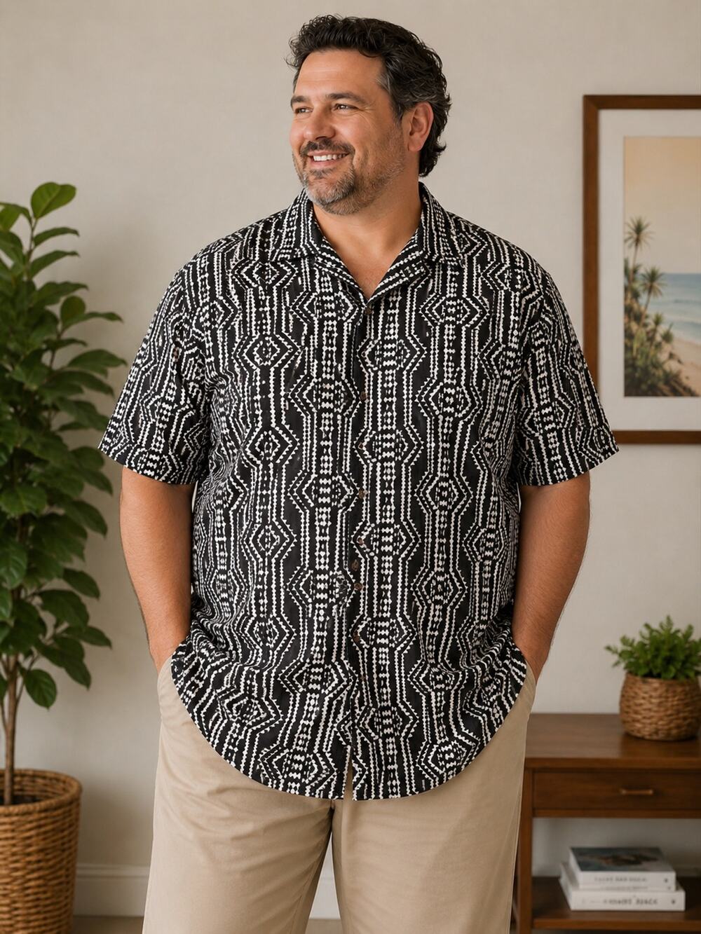 Artisan Outfitters Mens Hawaiian Shirt Size 4XLT Big & Tall Vacation 100% Cotton